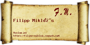 Filipp Miklós névjegykártya